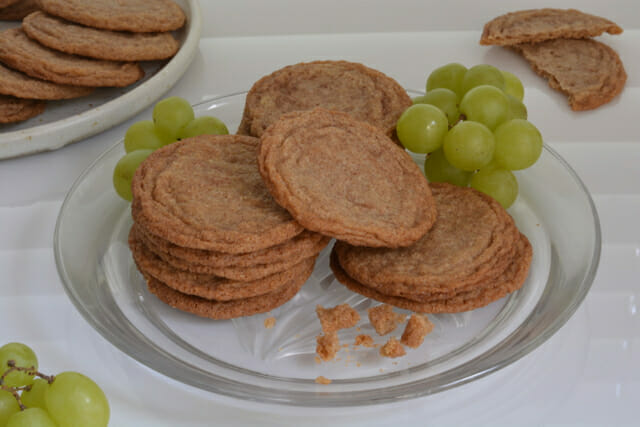 A plate of crispy cinnamon Snickerdoodles